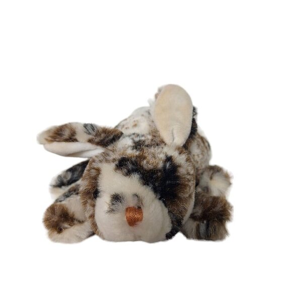 Brown Cream Spotted Bunny Rabbit Hand Puppet Plush Stuffed Toy 7.75" - Picture 2 of 7
